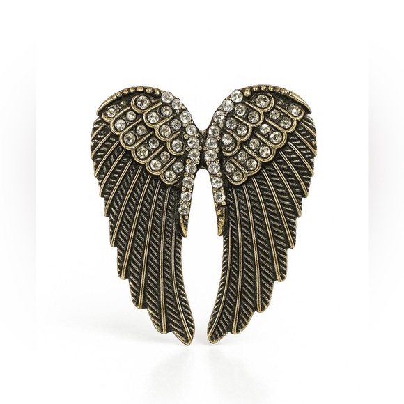 Anthropologie Jewelry - Elegant Gold and Silver Angel Wing Brooch.